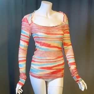 MISSONI sweater Striped open knit size 44